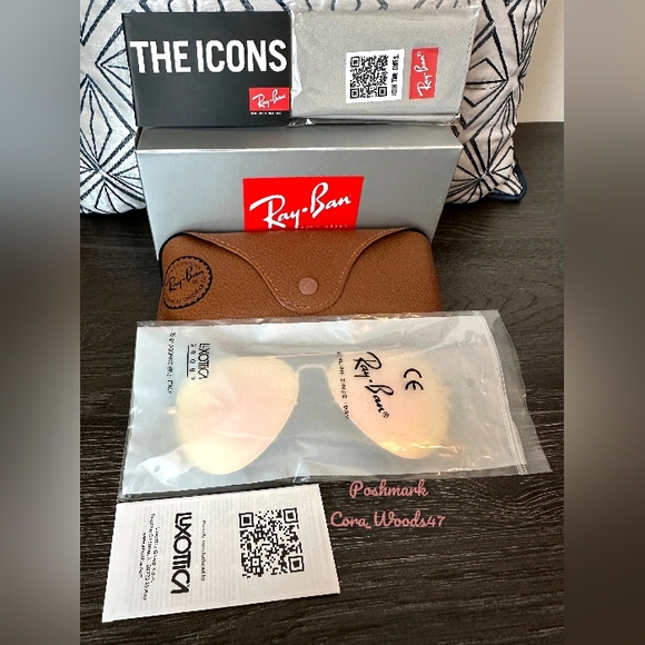 Ray Ban Aviator Copper Pink Flash Lenses RB3025 Gold Frame 58 / 62 Unisex New - Picture 12 of 16